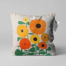 Multicolour Abstract Flowers Cushion Cover | Double Sided | Multi Size Options