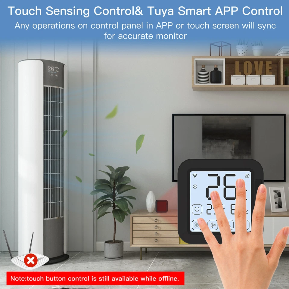 MOES WiFi IR Smart AC Remote Controller LCD Touch Thermostat Temp Humi Sensor - Bild 3 von 4