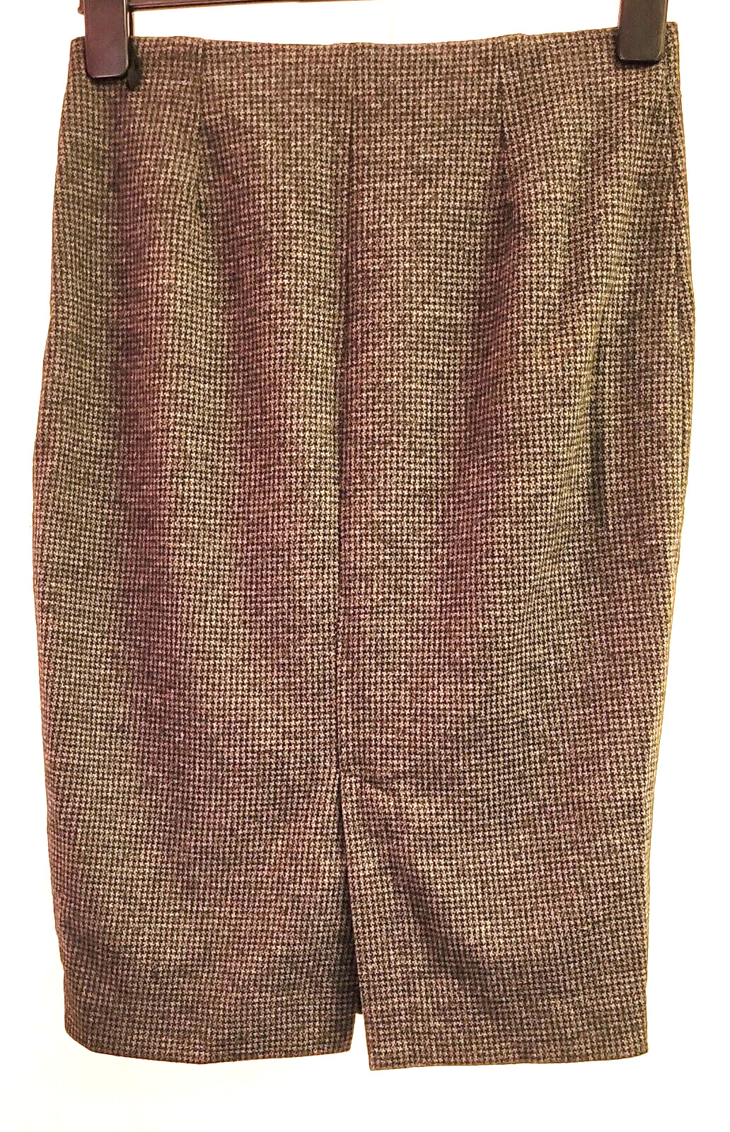UNIQLO Pencil Skirt UK-Small Grey Check Knee Length Zip Fastening Pre-Owned image 2