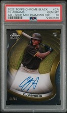 2022 Topps Chrome Black Gold Mini Diamond Refractor CJ Abrams RC AUTO /50 PSA 10