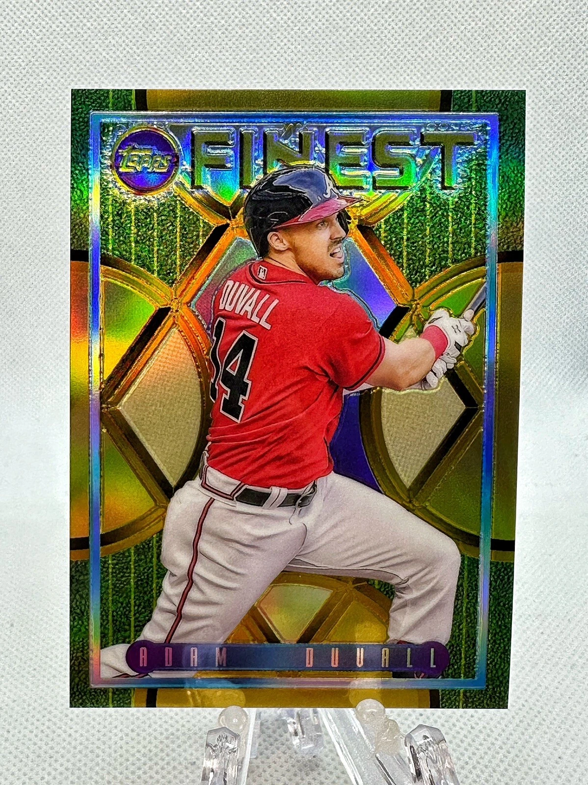 2022 Topps Finest Flashbacks Adam Duvall Gold Refractor /50! Atlanta Braves