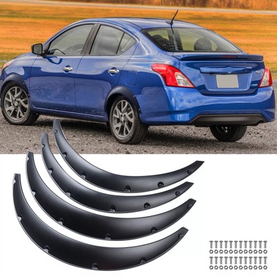4PCS For Nissan Versa Fender Flares Wheel Arches Flexible Extra Wide Body Kit US