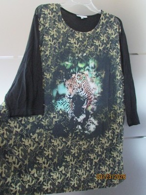 myline Tunika / Shirt Hängerchen  Leopard im Dschungel * Top * Gr.  54 *