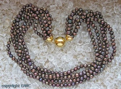 Collier mit Perle Perlen in 14 585 er Gold Hals Kette Ketten Länge 46 cm - Bild 1 von 4