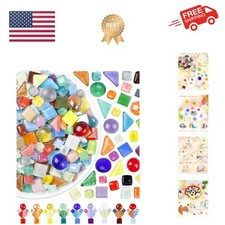 420g Mosaic Tiles for Crafts - 280Pcs Glass Mosaic Kits, Mixed Shapes Mosaic ...