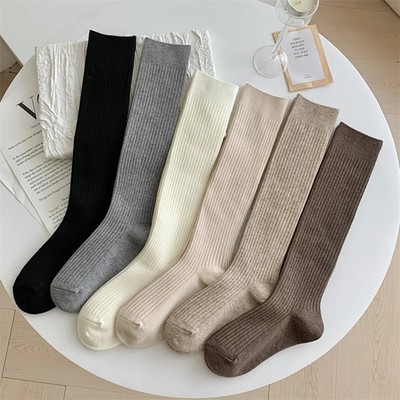 Retro Women Stockings  Fashion Autumn Casual Solid Color Japanese Style Warm 