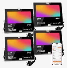 LED Flood Light Outdoor 30W, 300W Equivalent 3000LM Smart RGB Landscape Lighting