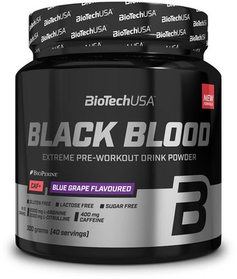 BioTech USA Black Blood CAF+, 300 g Dose, Blue Grape