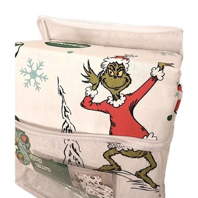 THE GRINCH Christmas SHEET Set TWIN Flannel 100% Cotton 3 Pc Holiday Warm New