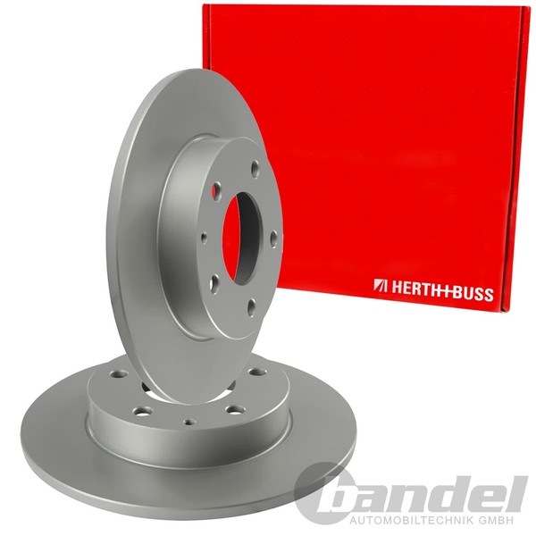 2X Herth+Buss Bremsscheiben 261Mm Voll Hinten Passend FÜR Ford USA Probe Mazda-image