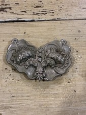 Antique Art Nouveau Fleur De Lis w/ Flowers Belt Buckle