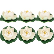 6Pcs Floating Lotus for Garden Pool Fish Tank Decoration