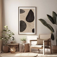 Hand Painted Oil Painting Abstract Wall Art Simple Home Decor Living Room Gray