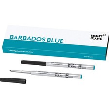 Montblanc Barbados Blue Medium Ballpoint Pen Refills 2 Pack Bpr116219