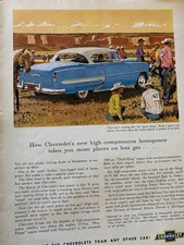 Chevrolet Bel Air Sports Coupe, 1950s, Full Page Vintage Print Ad, aa