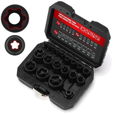 19PCS Torx Plus Socket Set for Tesla, Cr-V Steel