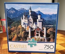 Majestic Castles Neuschwanstein Castle 750 Piece Puzzle Buffalo Complete