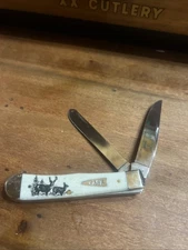 Case 2023 Fish And Game Trapper Deer Hunter Arrowhead Emblem White Smooth Bone