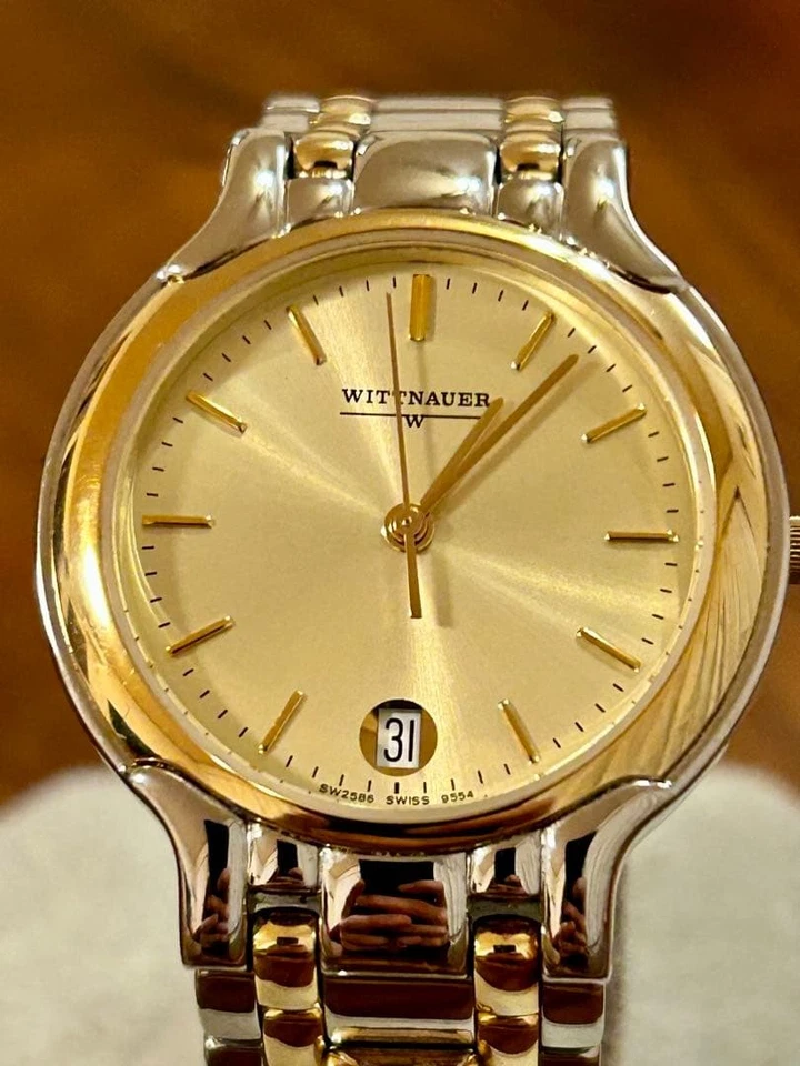 Wittnauer 9554 石英手表 日期 银色 表盘 33 毫米 男式 浪琴 瑞士风格 — 第 3/4 张图片