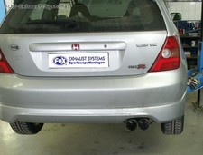  Sportauspuff-Komplettanlage Honda Civic 7 Type R EP3 2x76mm scharf gerade
