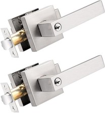 Keyed Alike 2 Pack Probrico Heavy Duty Lever Entrance Locksets, Satin Nickel