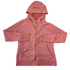 The North Face Womens XL Full Zip Hoodie Coral Heathered Sweater Outdoors Urban