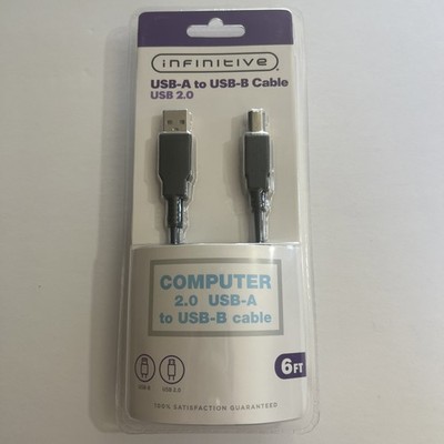 NEW Infinitive USB-A To USB-B Cable USB 2.0 6FT Sealed Printer Scanner