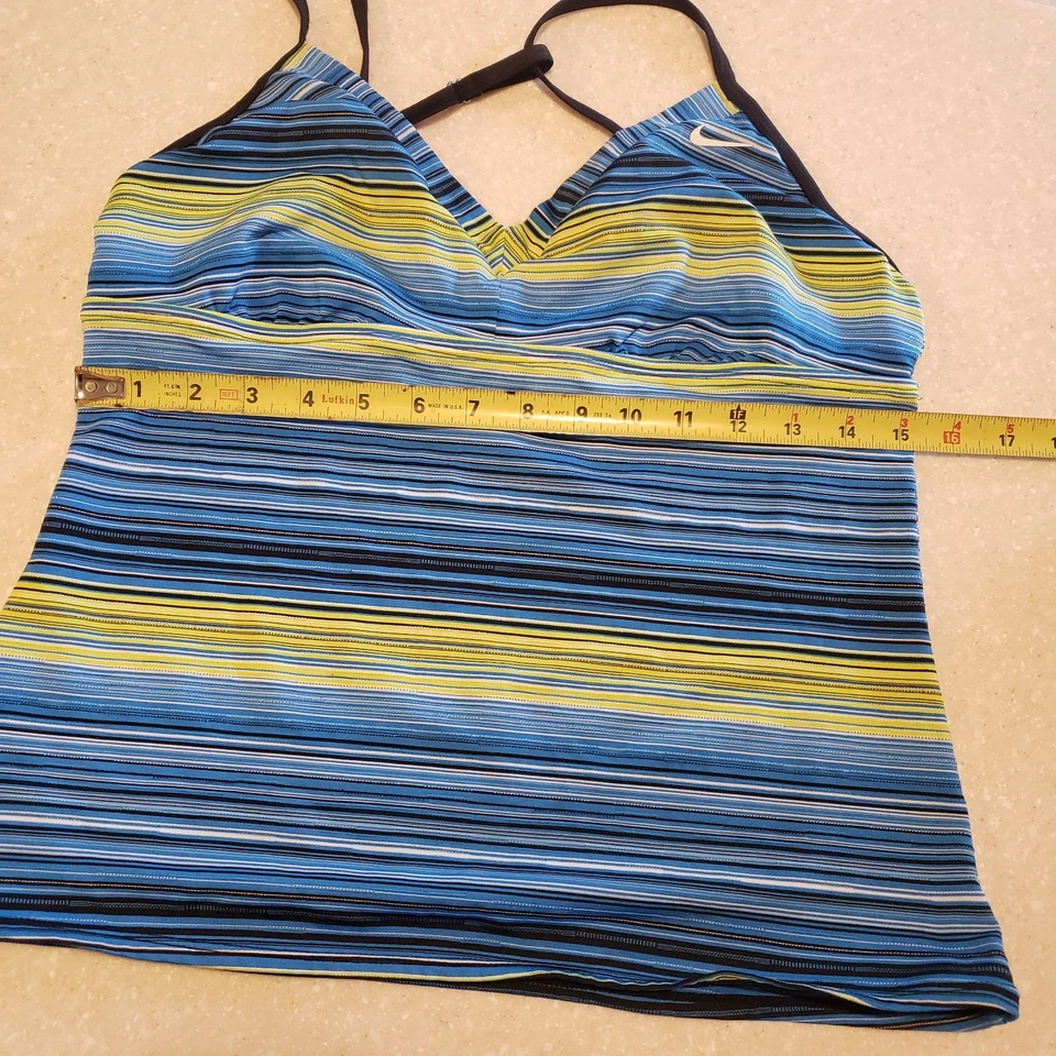 Nike Swimsuit Woman’s Size 8/10 Blue Yellow Black Tankini Skirt Bottom 2 Piece - Image 4 of 4