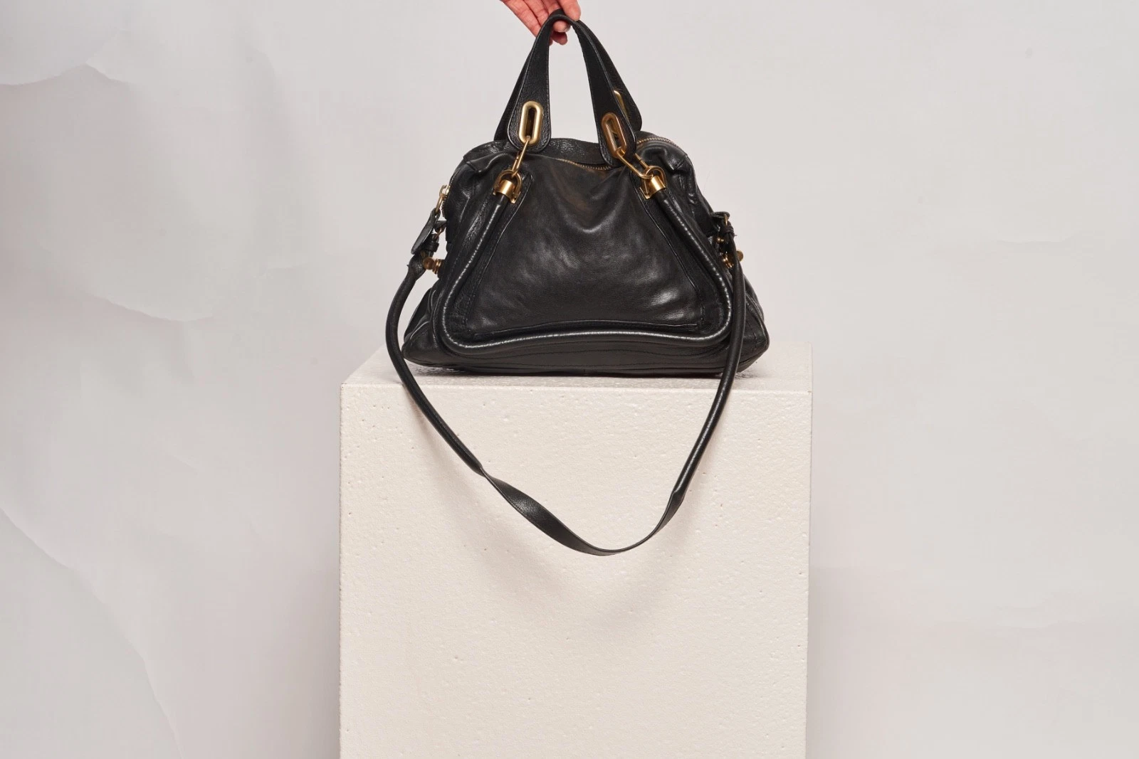 Chloe — Chloe PARATY Medium Shoulder Bag | Black + Gold Hardware | Vintage Y2K