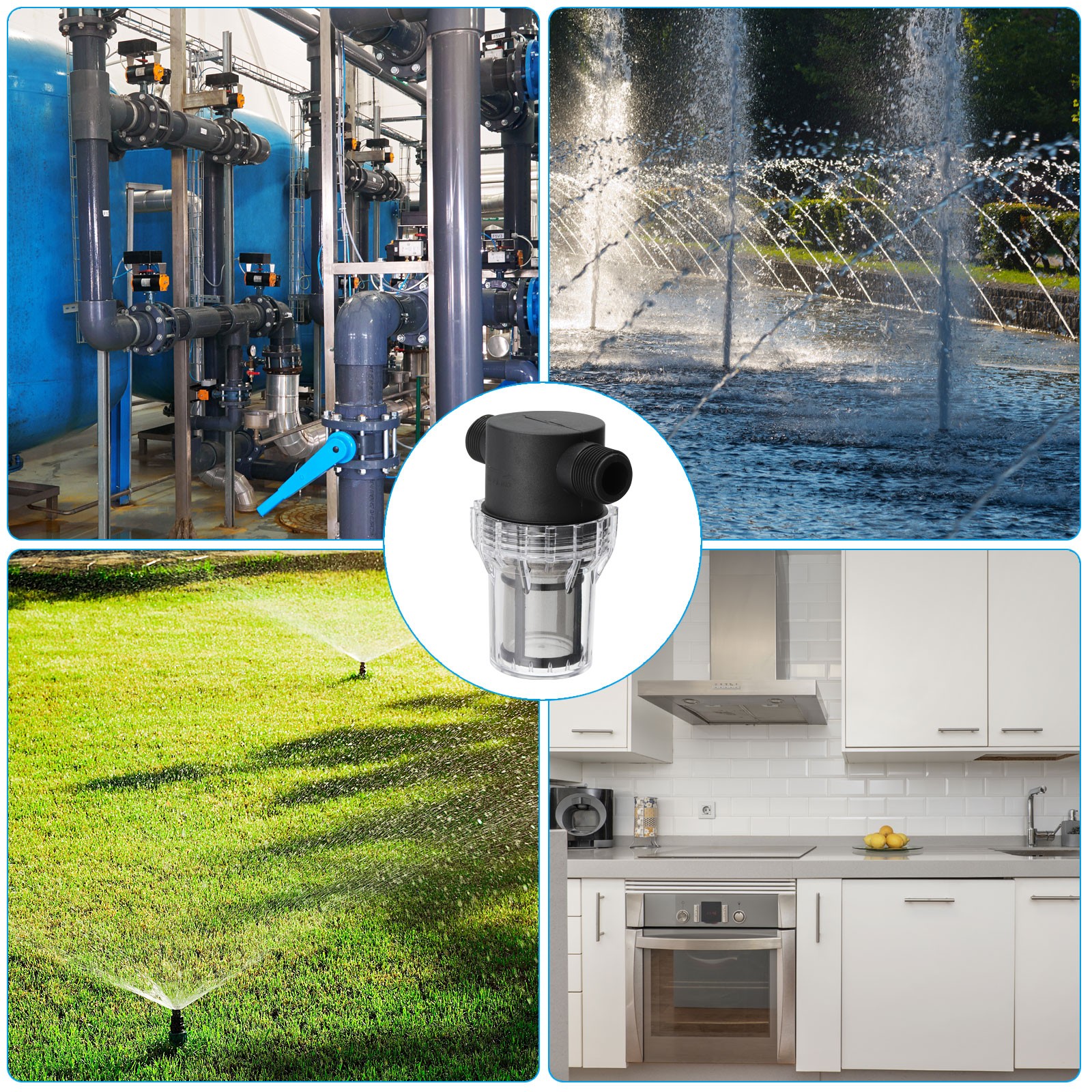 3/4 Inch Male In-Line Strainer with 100 Mesh Stainless Steel Filter Screen