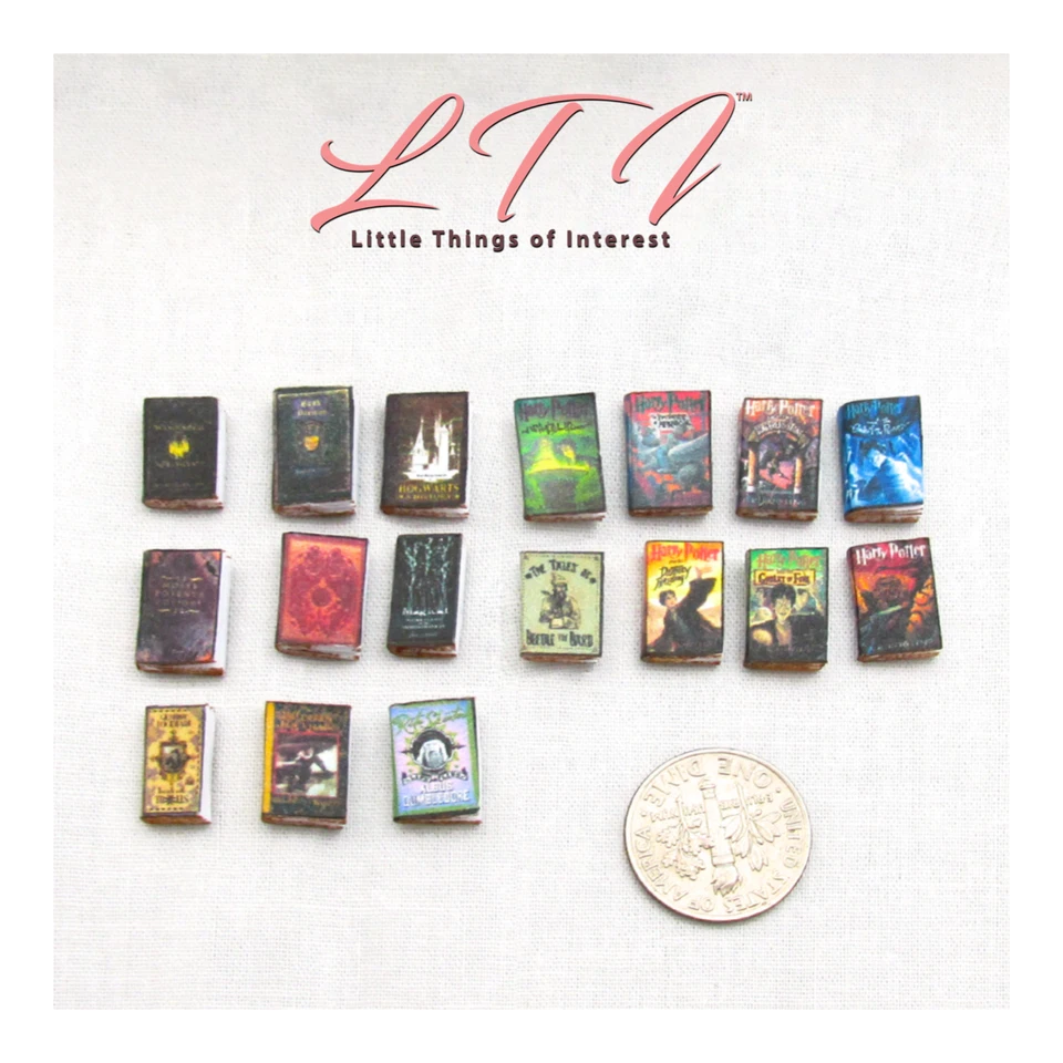 1:24 Scale HARRY POTTER WIZARD 17 Pc Miniature Prop Faux Books Magic Hogwarts - Image 3 of 4