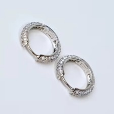 1.50CT Round Cut Lab Created Diamond Women's' Hoop Earring 14k White Gold Plated