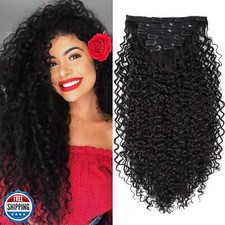 BHF 26 inch Kinky Curly Clip In Hair Extension, Double Weft Full Head Japanes