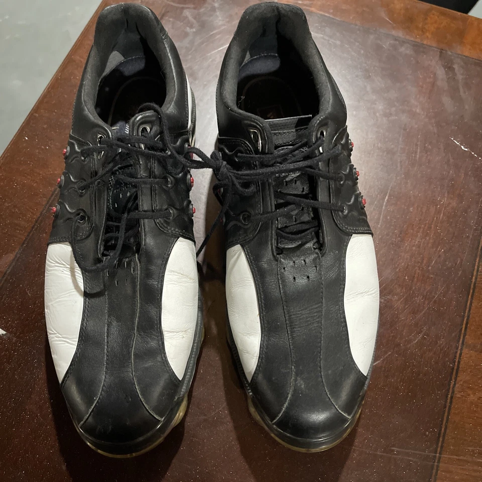 Adidas Adiprene Golf Tour 3D Black Red White Leather Sneaker Golf Shoe 10 - Image 2 of 4