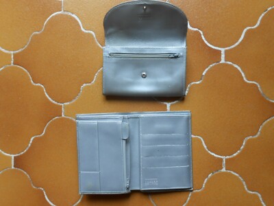 Lot Sac à Main + Portefeuille + Porte-monnaie TEXIER - Argenté - Occasion Bon état