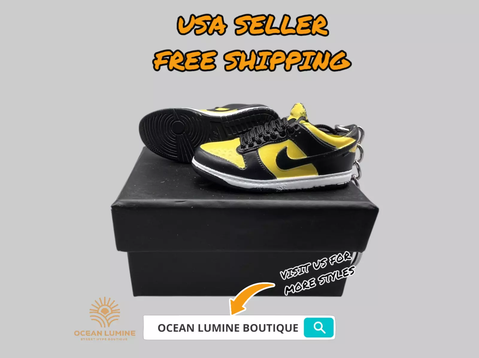 SB Dunk Low Mini Porte clés Baskets 3D, Baskets Basketball Boîte de Collection Options