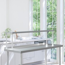 Commercial Stainless Steel Kitchen Table with Sink, Catering Worktop & Storage