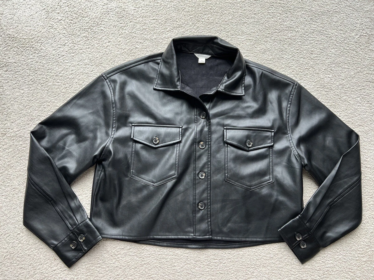 Aeropostale faux leather jacket top