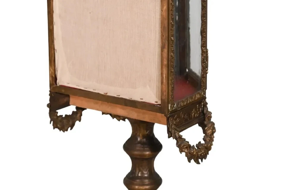 Vitrine, Display, French Rococo Brass, Bronze Mounts, On a Stand, Vintage, 1900! - Image 3 of 4