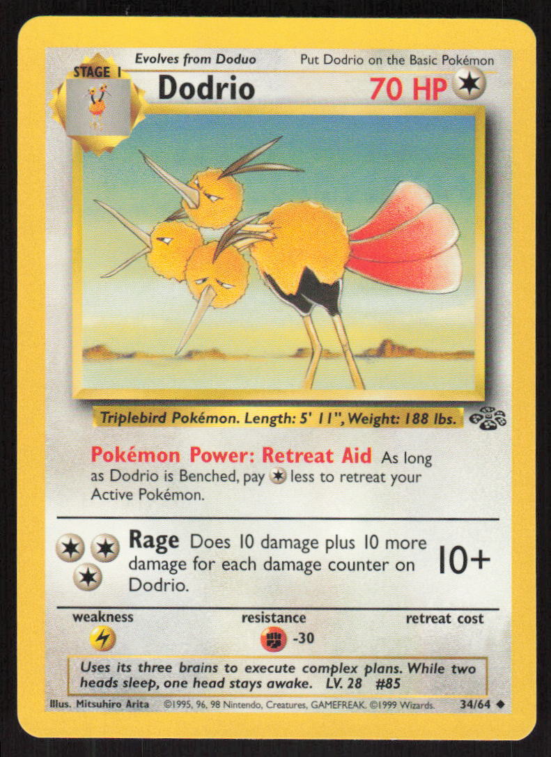 Pokemon TCG Jungle #34/64 Dodrio NM