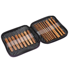 20Pcs/Lot Crochet Hooks Needles Bamboo Handle Weave Sewing Tools Set Kit♡