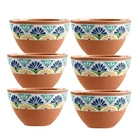Purely Home Rio Medallion Design Dipping Bowls-Melamine/Plastic - Set of 6