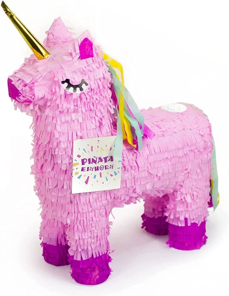 Pinata Einhorn + Maske + Stock + Füllung - Party Kindergeburtstag Geburtstag Set - Bild 2 von 4
