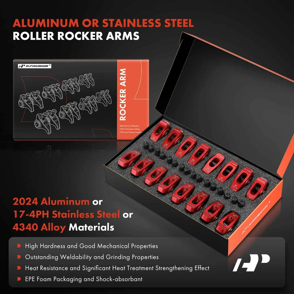 A-Premium Red 2024 Aluminum Roller Rocker Arm for Small Block Ford SBF 302 1.6 - Image 4 of 4