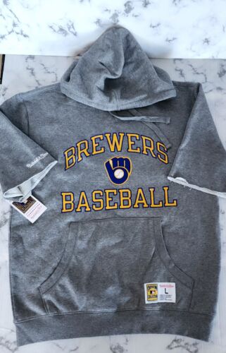 Mitchell And Ness Milwaukee Brewers MLB Short Sleeve Fleece Hood Size L