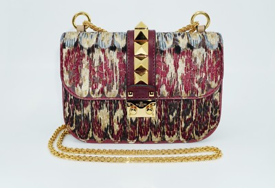 Valentino Garavani Rockstud Painted Feathers Leather Shoulder Bag