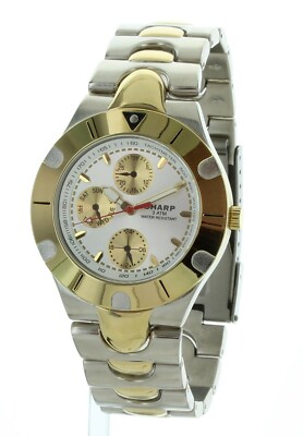Sharp Day and date Men' Watch silver Dial Brand New shp1411 Japan movement