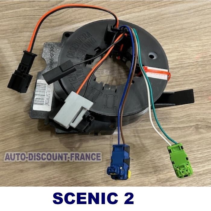 Contacteur tournant Renault Scenic 2 de rechange pour commodo et airbag de volant