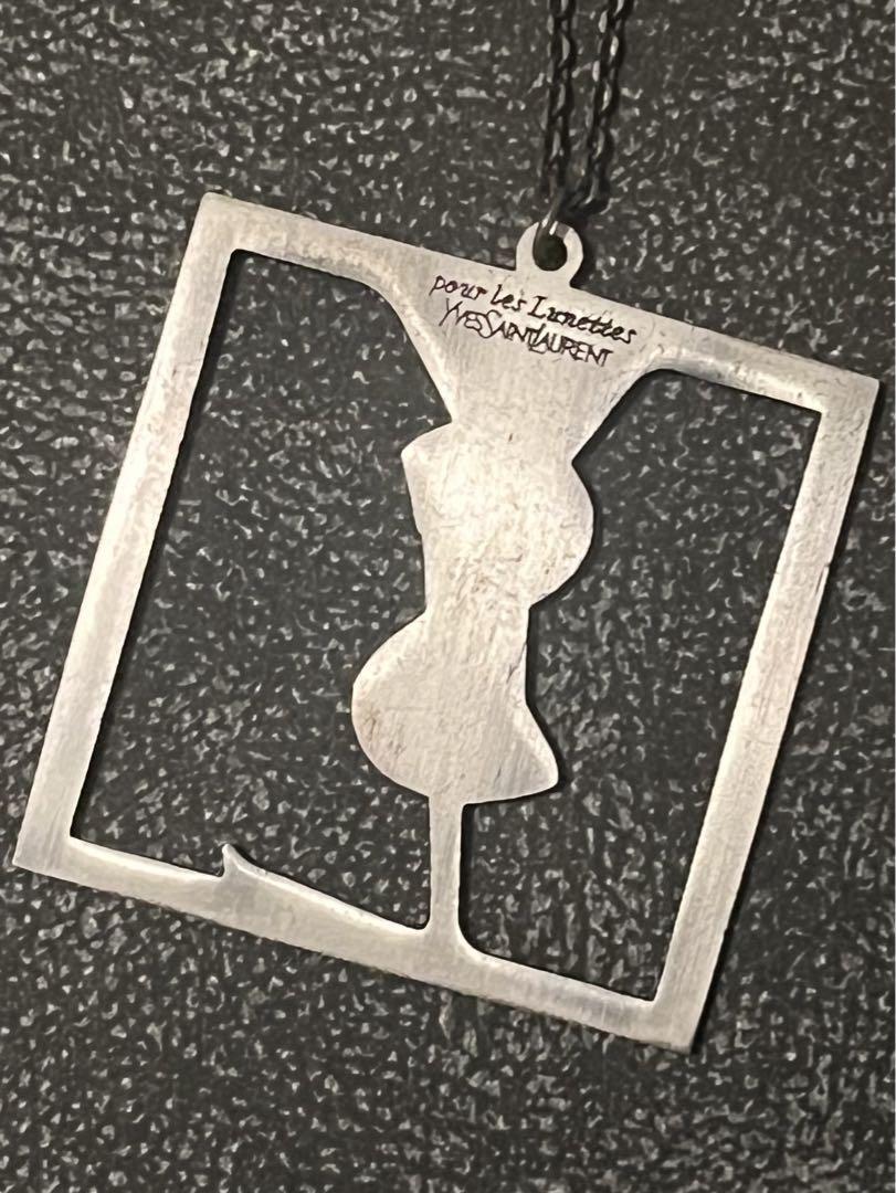 Yves Saint Laurent Vintage Square YSL Logo Silver Tone
