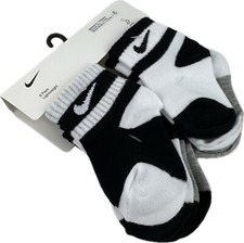 Nike Baby 6 Pk Multicolor Ankle Cotton Cushion Stripe Swoosh Sock Set 6-12 MO